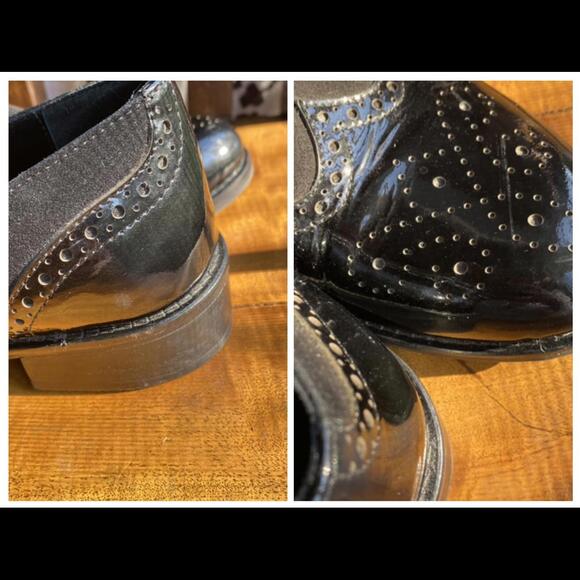 Boberck Wingtips Black Patent Leather/Suede Women’s Size 8 - Picture 6 of 9